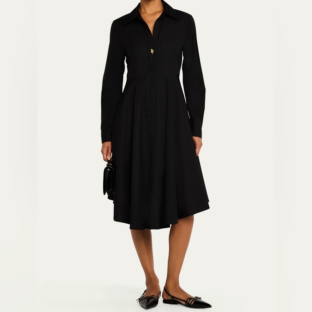 DEREK LAM 10 Crosby Black fitted cotton dress size 8 NWT